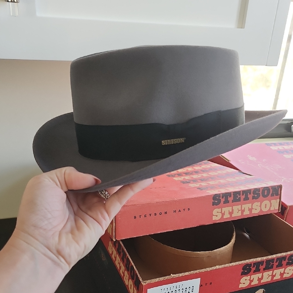 Stetson Charcoal Fedora with Black Band
